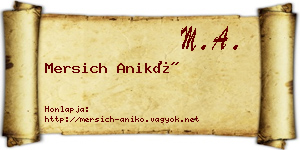 Mersich Anikó névjegykártya